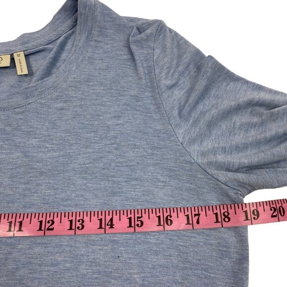 LOGO by Lori Goldstein Tiered Tunic‎ Top Women Size M Blue Lagenlook Grandmacore - Picture 6 of 8